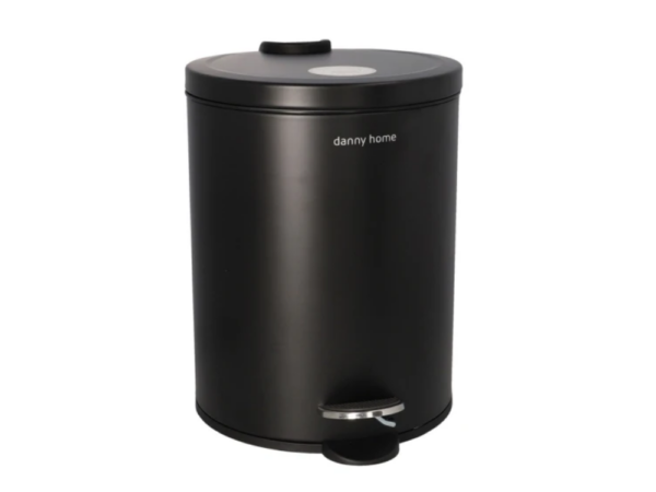 Pedal Trash Can Black 5L Stainless Steel