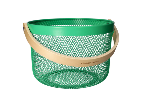 Mesh Stainless Steel Storage Basket Round 26cm